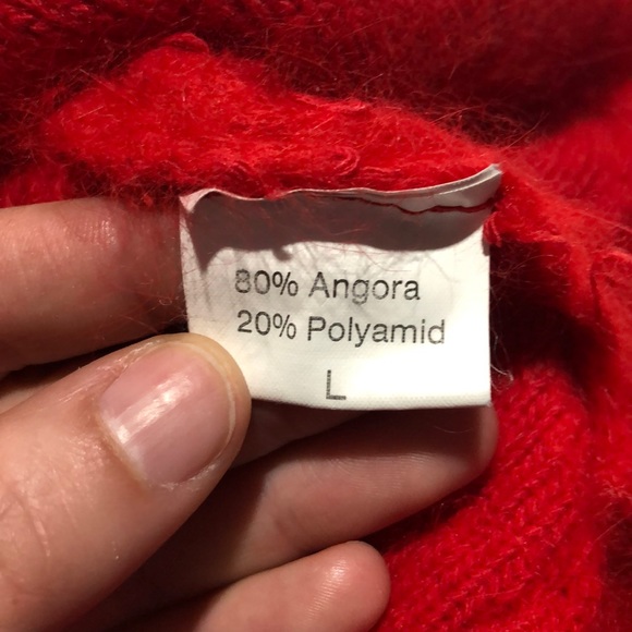 Keomi angora blend red sweater size large - Picture 9 of 9